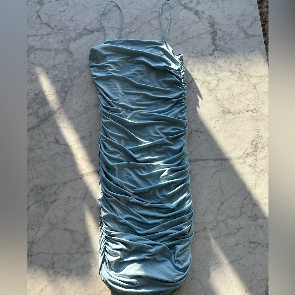 Forever 21 baby blue scrunch dress